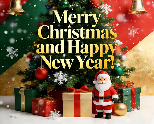 छुट्टी अभिवादन: मेरी क्रिसमस र नयाँ वर्षको शुभकामना!